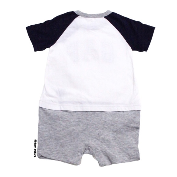 NWT Baby Gap Logo Raglan 2-in-1 One Piece Romper - Picture 5 of 9